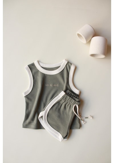 Oh La La Koala Haki Unisex Atlet Şort Takım Haki