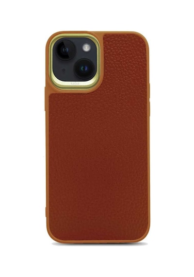 Kajsa Apple Uyumlu iPhone 14 Plus Kılıf Soft Deri Metal Kamera Çerçeveli ​Kajsa Litchi Kapak KAJSA-25512