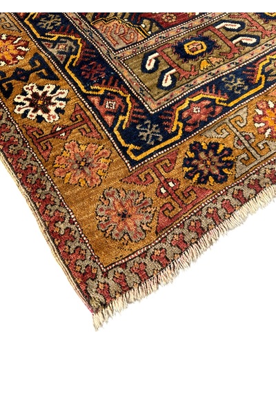 El Dokuma Antika 140 Yaşında Zile Halısı 130x230 Kök Boya Başyapıt Halı Kiremit