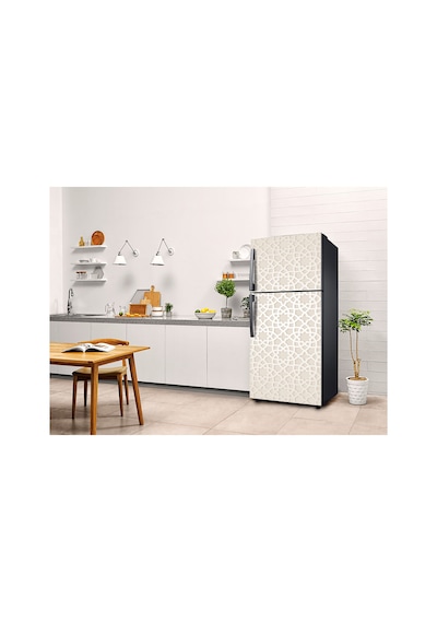 Siyah Beyaz Minimal Geometrik Buzdolabı Kaplama Sticker Kendinden Yapışkanlı Folyo 75x200 Cm