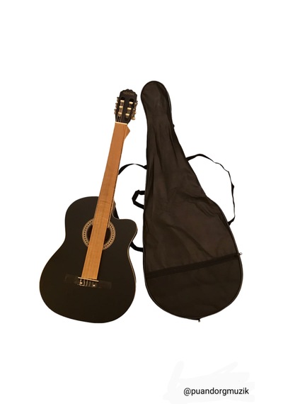 Ravenni Rcg-120 4/4 Klasik Gitar Tam Boy Kesik Kasa Kılıf+penaseti+kapo Hediyeli Siyah