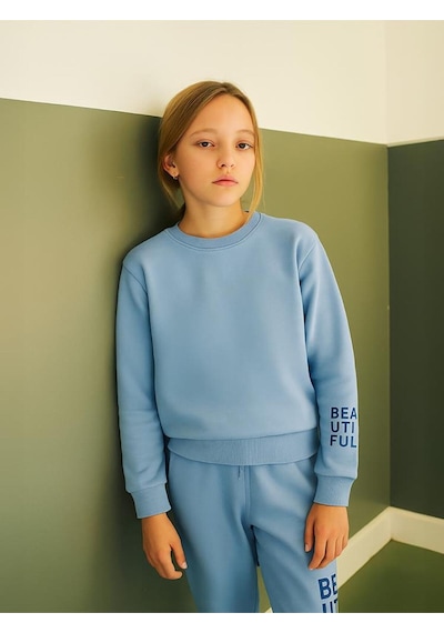 Civil Girls Basic 6-9 Yaş Sweatshirt Mavi