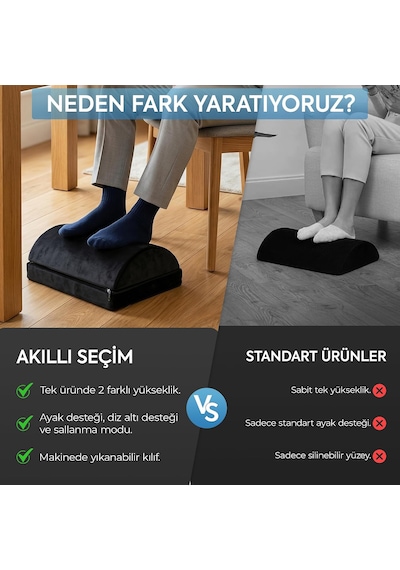 Ergonomik Ayak Yastığı Desteği Sünger Ayak Dinlendirme İçin Yastık, Ofis Ve Ev Kullanımı İçin Rahatlatıcı Ayak Uzatma Destek Pedi, Uzun Süre Oturanlar İçin Konforlu Ayak Destek Minderi