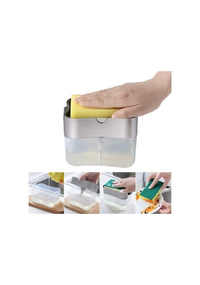 Pompalı Sünger Hazneli Sıvı Deterjanlık 380 Ml