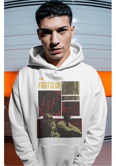 Sevbano 1999 Fight Club Tyler Durden Efsane Film Kahramanı Sırt Baskılı U beyaz