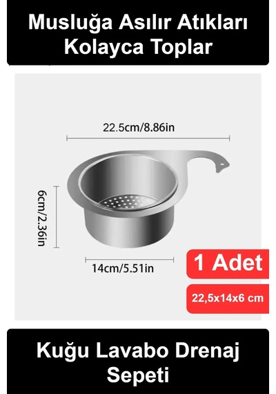 Drenajsepeti Kuğu Tasarımlı Paslanmaz Çelik Lavabo Drenaj Sepeti Musluğa Asılabilir Mutfak Evye Süz Çok Renkli