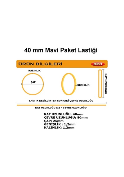 Küçük Paket Lastiği Mavi 40mm 5 Kg
