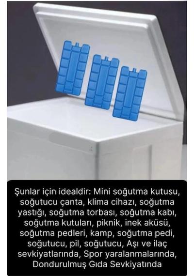 1 Adet Buz Aküsü 12 Saat Termal Soğutma Kamp Piknik Seyahat Yiyecek İçecek Çanta Soğuk Kutusu Mavi