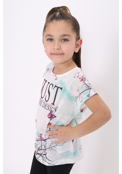 Toontoy Kids Toontoy Kız Çocuk Dijital Baskılı Tişört Mint Yeşili