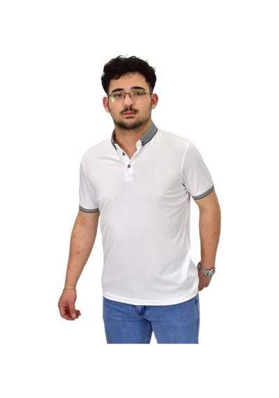 Raymons Erkek Büyük Beden Polo Yaka Merserize Tişört T3000 Bgl-st04534 Beyaz
