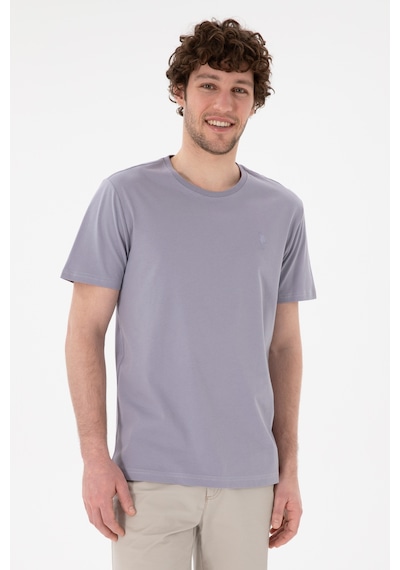 U.S. Polo Assn. Erkek Regular Fit Bisiklet Yaka Gri Basic Tişört 50305924-VR024