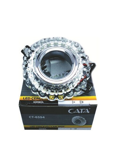 Cata Ct-6594 Kristal Led Çerçeveli Cam Spot Kasası 4000K Ampulsüz