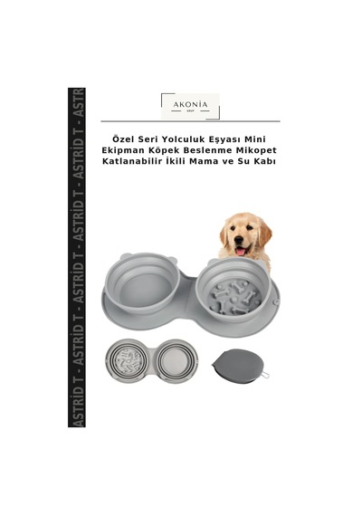 Özel Seri Yolculuk Eşyası Mini Ekipman Köpek Beslenme Mikopet Katlanabilir İkili Mama Ve Su Kabı