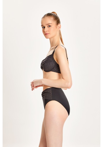 Too Salty Swımwear Kadın Siyah Simli Balenli Toparlayıcı Yüksek Bel Bikini Takımı 24s104st Siyah Too Salty Swımwear Kadın Siyah Simli Balenli Toparlayıcı Yüksek Bel Bikini Takımı 24s104st Siyah