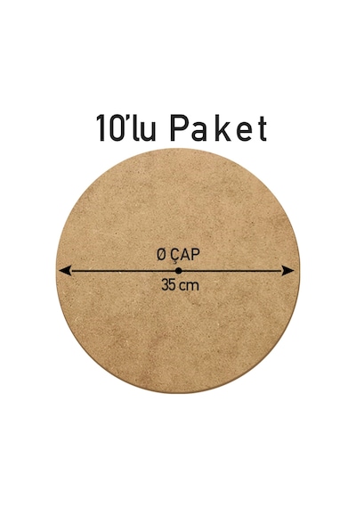 35 Cm Çap Daire 3 Mm Ham Mdf Levha Yuvarlak Lazer Kesim Supla