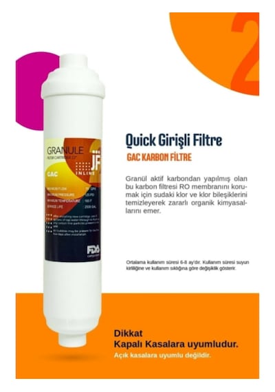 7 Aşamalı Su Arıtma Cihazı Filtre Seti Inline Filtre+ Ro Membran + Post Karbon Kapalı Kasa Uyumlu Tam Set '+5'Li Yedek Filtre Seti