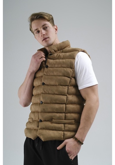 Oksit Tobia Slim Fit Cepli Dolum Süet Erkek Yelek