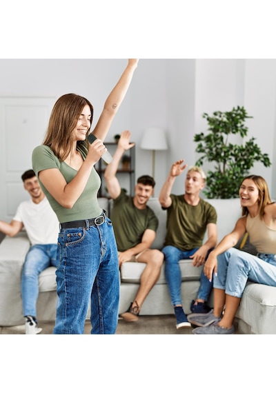 Polosmart Pbs169 2 Mikrofonlu Karaoke Seti Bluetooth 5.3 Rgb Led Işıklı Taşınabilir Hoparlör