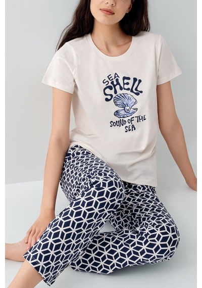 Arnetta Kadın Krem Pijama Takım Ar3661-s-v1 Krem