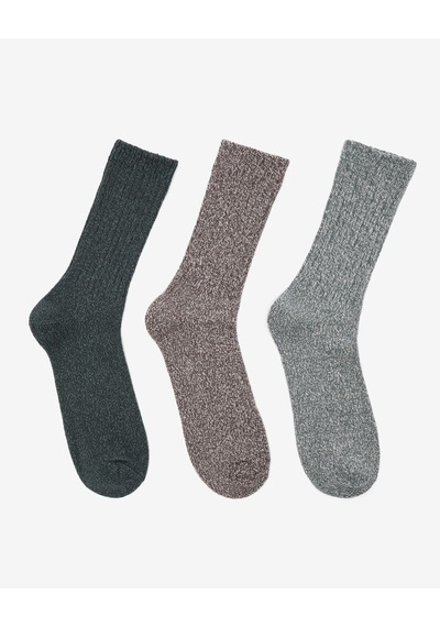 Skechers Non Terry Crew - 3'lü Paket Erkek Çorap Erkek Dark Green Çorap S116025-300 Yeşil