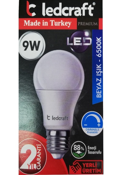 9W Beyaz Led Ampul E27 Normal Duylu