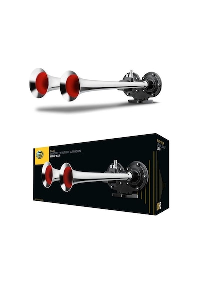 Hella 12v 2'li Havalı Korna Düz Ses Krom