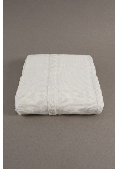 Trenza Krem Çift Kişilik Battaniye 200x220 15025 Krem