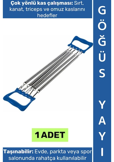 Egzersizaleti Sırt Kanat Triceps Omuz Kas Spor Fitness Antrenman Dayanıklı Çelik 5'li Göğüs Yayı Çok Renkli