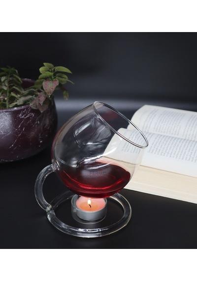 Sermo Kadeh Cam Buhurdanlık Aromaterapi Dekoratif Esans Yağdanlık