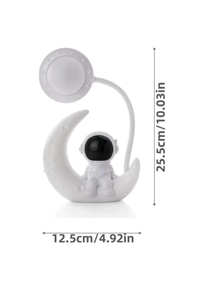 Yaratıcı Ay Astronot Gece Lambası Led Masa Okuma Lambası Şarj Edilebilir Küçük White Beyaz