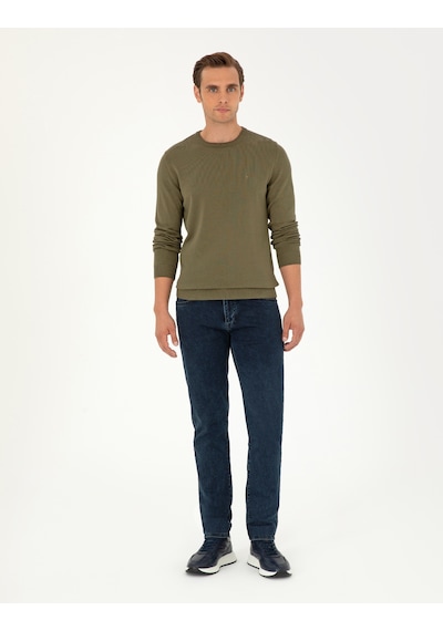 Pierre Cardin Erkek Koyu Haki Kazak /triko 50296575-vr111 Koyu Haki