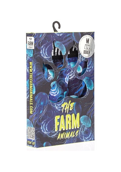 Farm Animals Jellyfish Desenli Boxer Lacivert