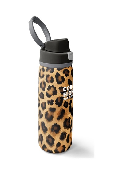Coral High Kahverengi Leopar Desenli Pipetli Ve Direkt İçim Çelik Termos 800 Ml 38541 Bej - Kahverengi