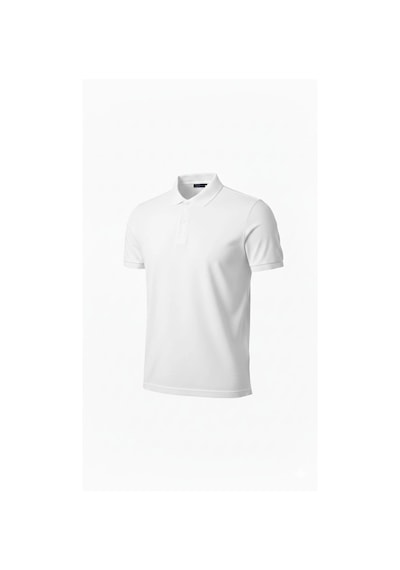 Barlashive Erkek Polo Yaka Düğmeli Pike Kumaş Tişört Regular Fit Kısa Kol T-shirt - Beyaz Çok Renkli