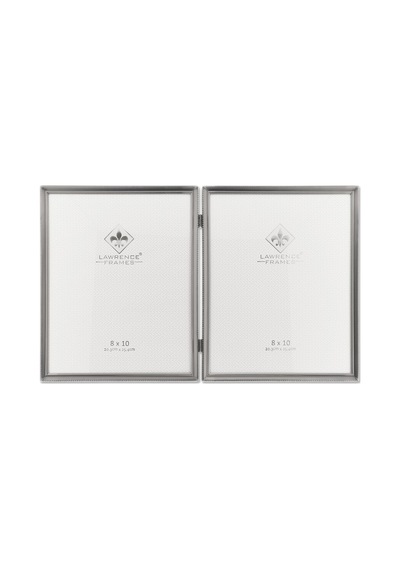 Frames Antik Pewter 8 X 10 Hinged Double Picture Frame Boncuk Border Tasarım