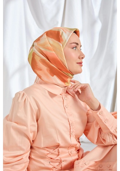Silk Home %100 Twill İpek Eşarp S545 Yavruağzı