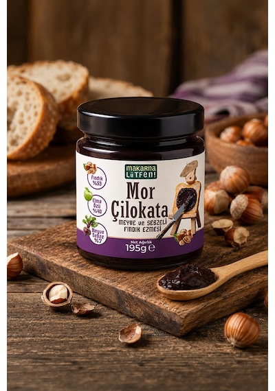Makarna Lütfen! Mor Çilokata Antosiyoninli Fındık Kreması-195 Gram