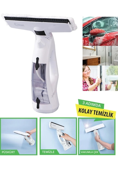 Kiwi Kwc-7106 Şarjlı Pencere Cam Temizleme Makinesi Pencere Temizleyici Beyaz