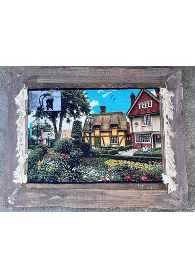 Brugge'de Bir Park Adlı İran Tebriz Halı Tablo 95x75cm - Duvar Halı Kilim Tablo