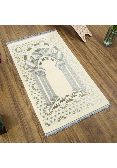 Medine Lüks Şönil Seccade Krem 66x116cm 520 Gr Çok Renkli