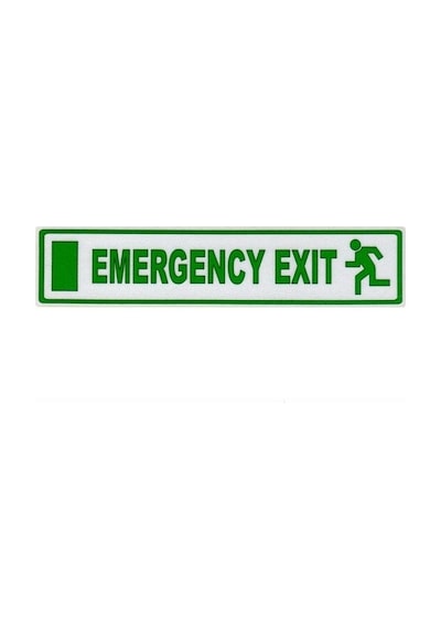 Emergency Exıt Sticker Acil Çıkış Ingilizce Sticker Fosforlu Sticker