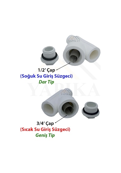 Kısa Tip Kombi Pislik Tutucu Filtresi Süzgeci 2 Li Takım Set - Petek Kombi Bakımı Süzgeç Tamiri