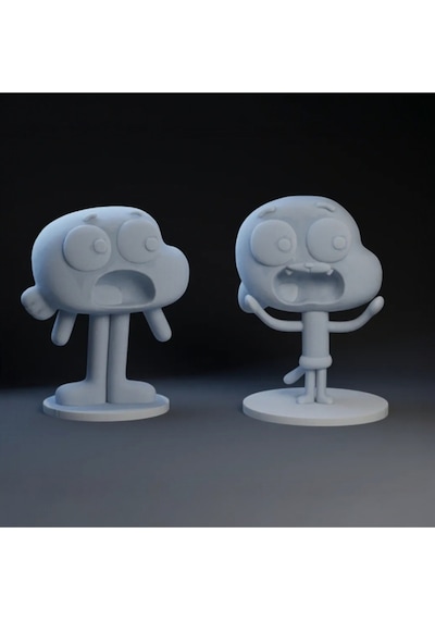Şaşkın Darwin Watterson 3d Baskı Figür - Beyaz Kendin Boya