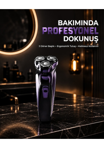 Profesyonel Şarjlı Tıraş Makinesi Ayarlanabilir Başlıklı Kablosuz - Lisinya