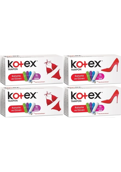 Kotex Tampon Süper - Normal 64 Lü Karma Set 4pk 16
