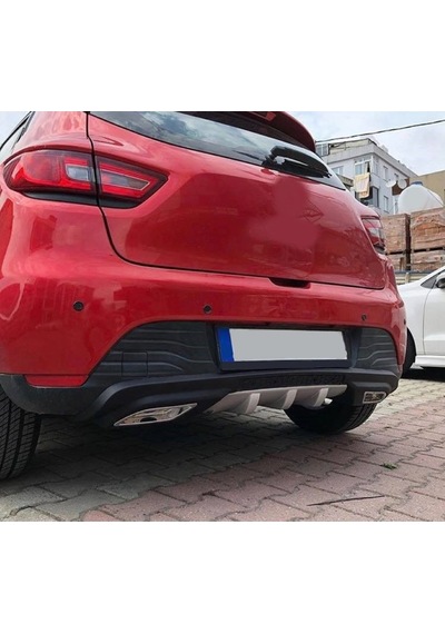Oto H.i.t. Renault Clio 4 Uyumlu Body Kit Difüzör 2 Çıkış Gri Kare