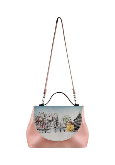 Dogo Kadın Vegan Deri Pembe El Çantası - Take A Walk Tasarım Multicolor