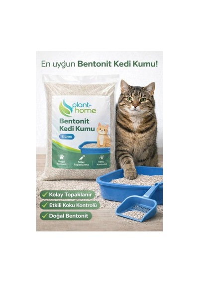Bentonit Kedi Kumu 5 Litre - Doğal, Kolay Topaklanan, Etkili Koku Kontrolü