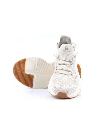 Tuna Bottier Bej Bağcıksız Kadın Spor Ayakkabı Triko Sneaker - 25asw851 Bej