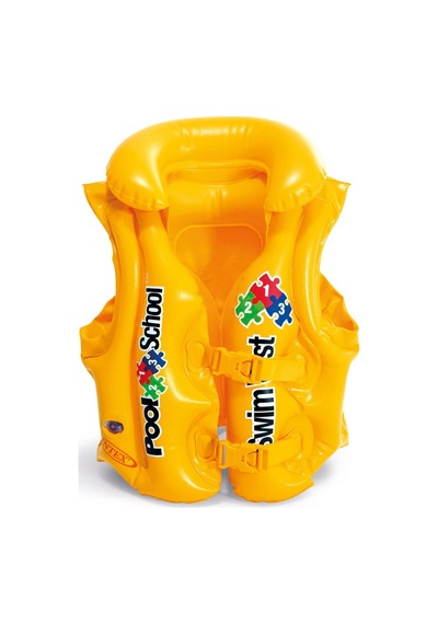 Şişme Can Yeleği Deniz Yeleği Şişme Cankurtaran Yelek Life Vest Yakalı Can Yeleği Emniyet 50x47 Cm.